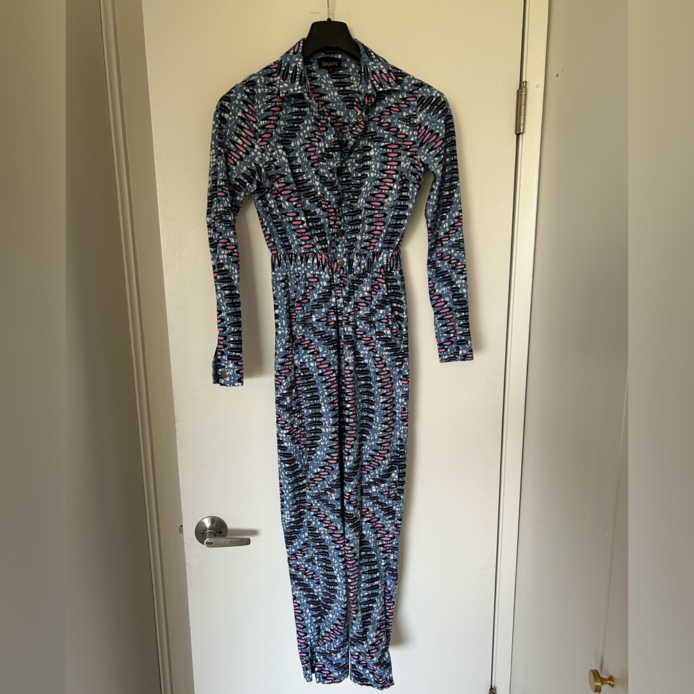 OFUURE “Ime” blue African print jumpsuit - size Small